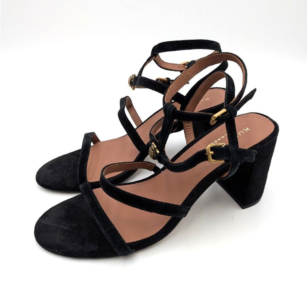 Kurt Geiger London Strappy Block Heel Sandals Women's Black Size US10 EU41